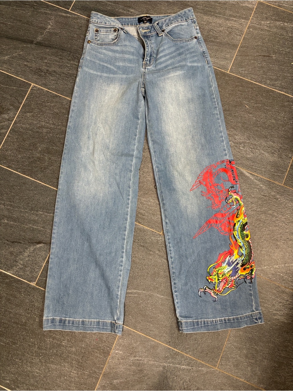 Low rise Ed Hardy Dragon jeans